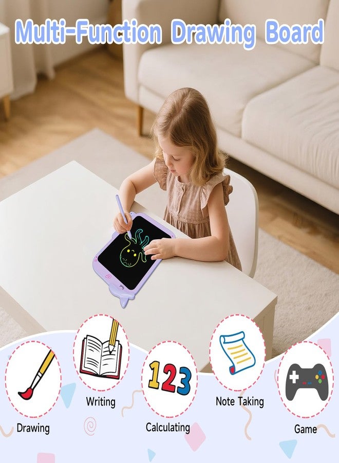 Electight LCD Writing Tablet for Kids, 10 inch Drawing Pad, Colorful Eye Protection Drawing Board with Lock & Erase FUNC, Birthday Gifts Education Toys for 3-8 Years Old Boys and Girls(Purple) - Image 5